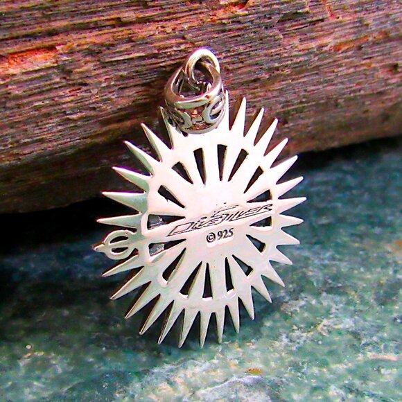 Solid 925 Sterling Silver Celtic Compass Rose Pendant, Mens Fleur De Lis Jewelry - Picture 3 of 9